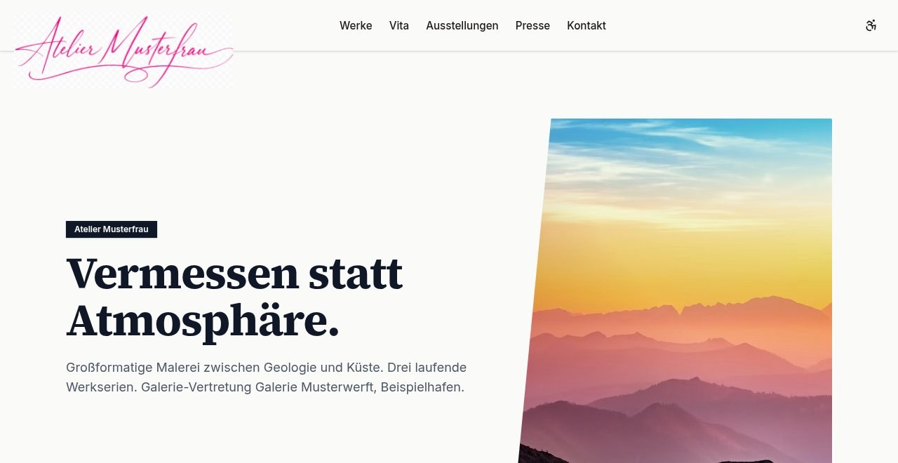 Startseite des Demo-Mandanten Atelier Musterfrau — Kreativatelier